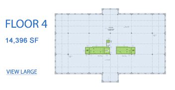 A floor plan of the building with two green squares.